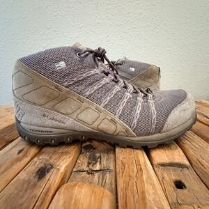 Columbia OutDry Waterproof Hiking Boots Grey Tan Purple BL3849-227 Womens 9